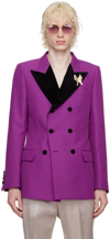 Gucci Purple Double-breasted Blazer In 5373 Bright Violet