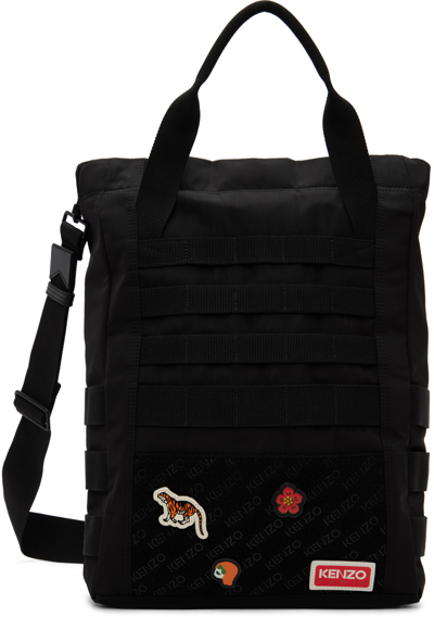 Kenzo Jungle Tote Shoulder Bag In 99 - Black