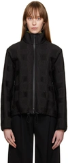 Bottega Veneta Black Quilted Jacket In 2113 Fondant