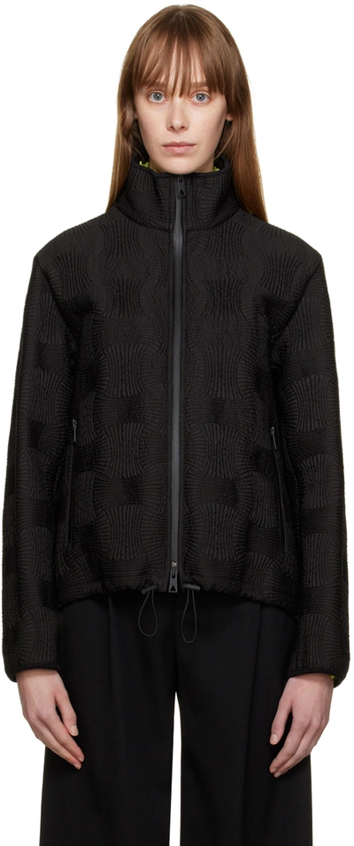 Bottega Veneta Black Quilted Jacket In 2113 Fondant