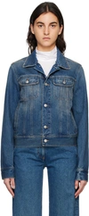 Mm6 Maison Margiela Faded Effect Denim Jacket In 971 Green Cast