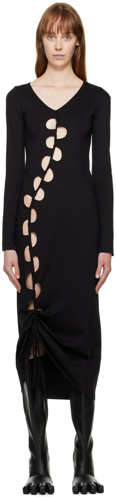 Avavav Cutout Stretch Viscose Midi Dress In Black