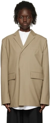 Bianca Saunders Khaki Pull Over Suit Blazer In Khaki Green