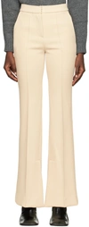 Recto Beige Double-faced Trousers In Ivory