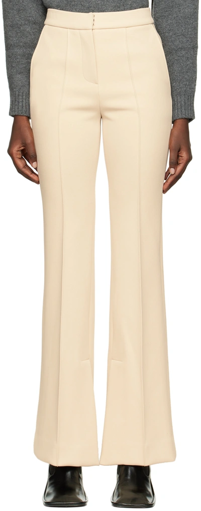 Recto Beige Double-faced Trousers In Ivory