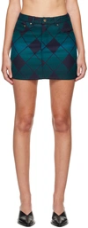 Ahluwalia Diamond-check Miniskirt In Navy