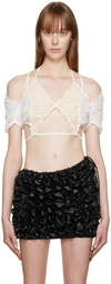 Ester Manas Off-white Ruched T-shirt In White
