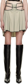 Ester Manas Green Draped Miniskirt In Laurel