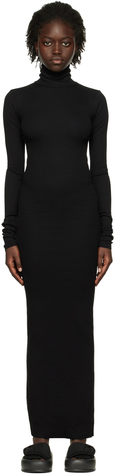 Éterne Black Long Sleeve Maxi Dress