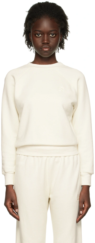 Éterne Beige Shrunken Sweatshirt In White