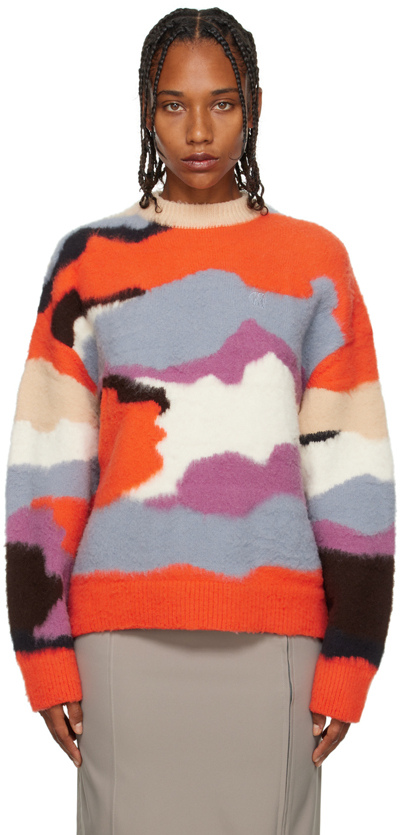 Ok Multicolor Tie-dye Sweater In Orange Mix
