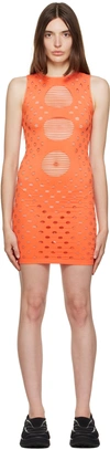 MAISIE WILEN ORANGE PERFORATED MINIDRESS