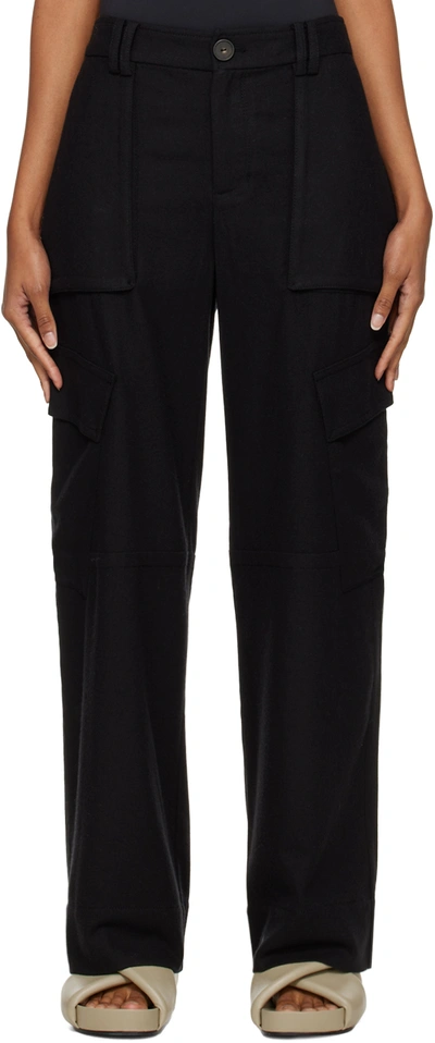 Vince Black Cargo Trousers In Black-001blk