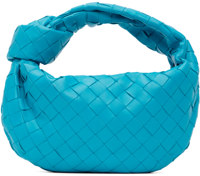 Bottega Veneta Blue Jodie Mini Leather Shoulder Bag In 4619 Pool Gold
