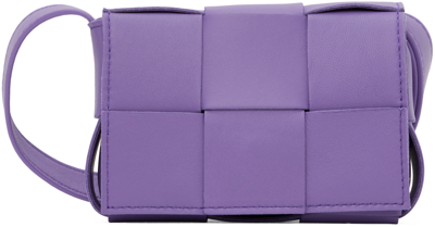 Bottega Veneta Candy Cassette Mini Leather Cross-body Bag In 5311 Purple Gold