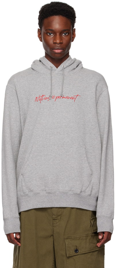 Undercover Gray 'nothing Is Permanent' Hoodie In Top Gray