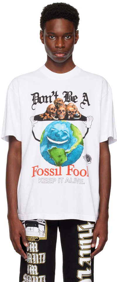 Online Ceramics White 'fossil Fool' T-shirt