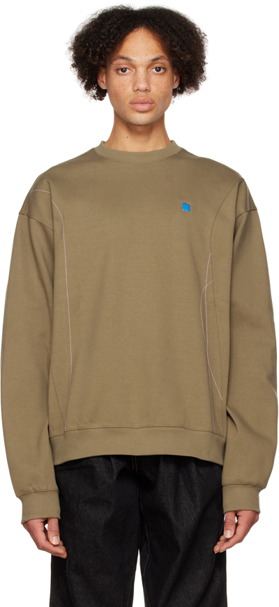 Ader Error Khaki Trs Sweatshirt In Brown