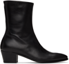 RHUDE BLACK LEATHER CHELSEA BOOTS