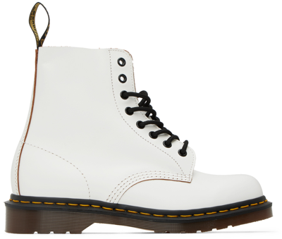 Dr. Martens' Dr. Martens 1460 Vintage Made In England Lace Up Boots In White