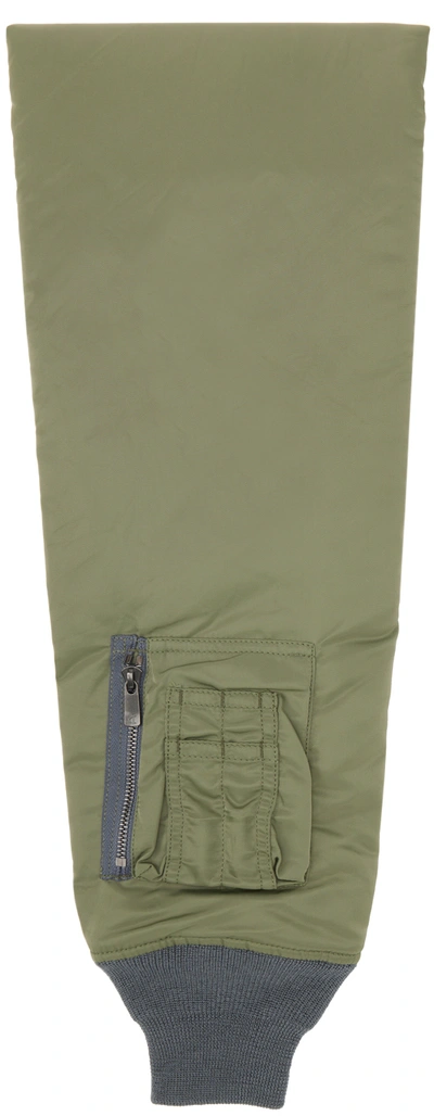 Fumito Ganryu Green Ma-1 Sleeve Muffler Scarf In Sage