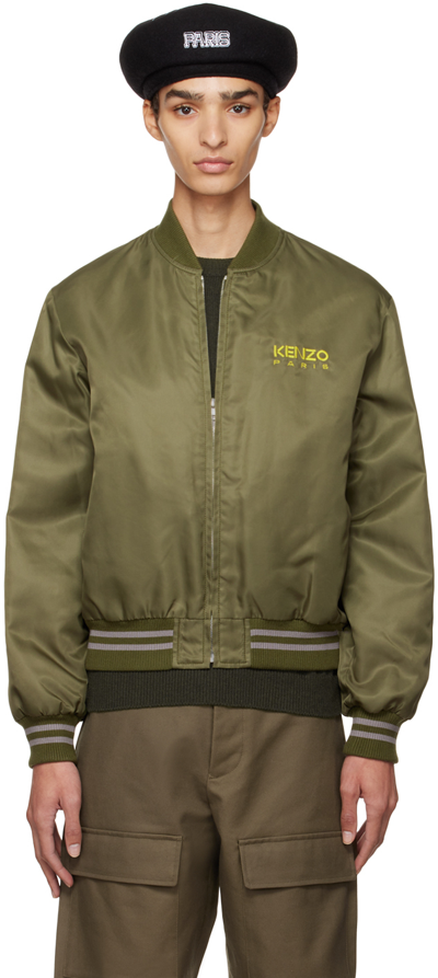 Kenzo Bomber Jacket Dark Khaki Mens