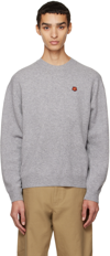 Kenzo Paris Merino Wool Jumper Misty Grey Mens