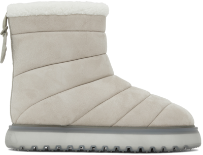 Moncler Beige Hermosa Snow Boots In 200 White