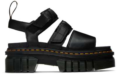 Dr. Martens Black Ricki 3-strap Flat Sandals