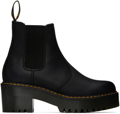 Dr. Martens Black Rometty Ankle Boots In Black Wyoming