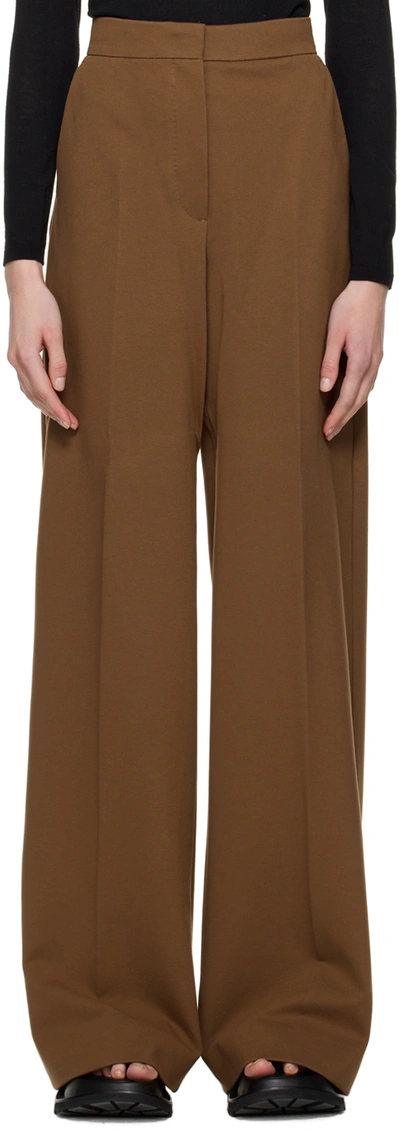 Max Mara Woman Tronto Trousers In Brown Viscose Jersey
