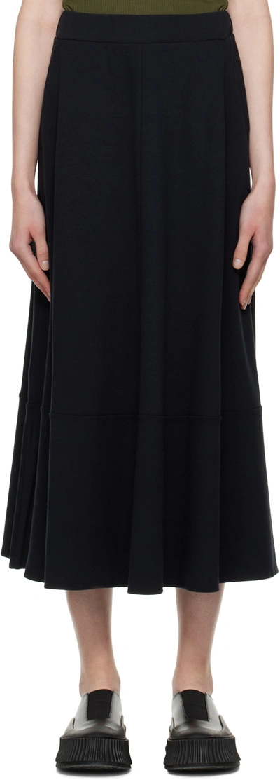 Max Mara Black Durante Midi Skirt In 004 Black