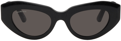 Balenciaga Black Rive Gauche Sunglasses In 001 Antique Black