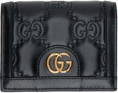 Gucci Embossed-logo Leather Wallet In Schwarz