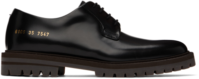 Common Projects Black Leather Derbys In 7547 Black