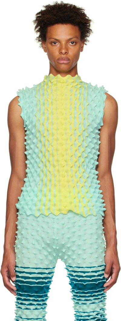 Chet Lo Ssense Exclusive Blue & Yellow Leeloo Tank Top In Teal/yellow