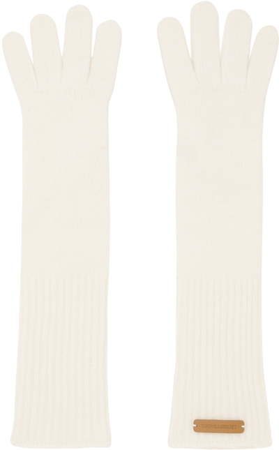 Le17septembre White Therese Gloves In Ivory