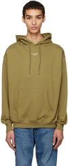 Drôle De Monsieur Slogan-print Drawstring Hoodie In Khaki