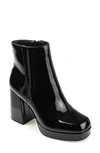 Journee Collection Women's Mollie Platform Booties Women's Shoes In Patent/ Black