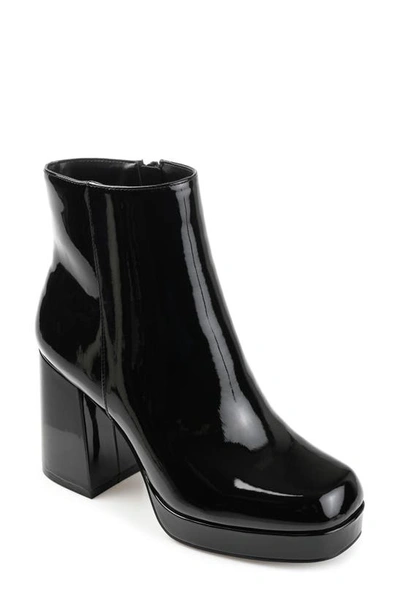 Journee Collection Women's Mollie Platform Booties Women's Shoes In Patent/ Black