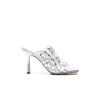 Bottega Veneta Stretch Metallic Leather Sandals In Silver
