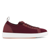 Santoni Leather Sneaker In Red