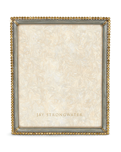 Jay Strongwater Enamel & Stone Edge 8" X 10" Picture Frame In Silver