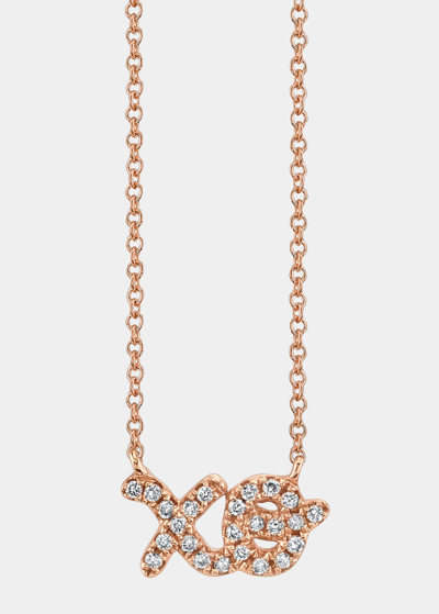 Sydney Evan 14k Rose Gold Diamond Xo Pendant Necklace
