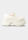 Marni Woman Loafers Off White Size 8 Leather In Stone White
