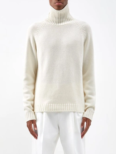 Umit Benan B+ Roll-neck Cashmere Sweater In White