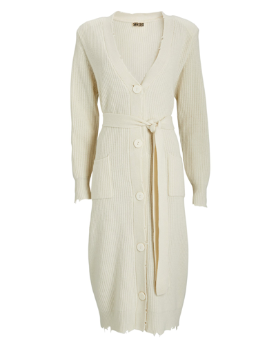 Ser.o.ya Amanda Belted Wool Sweater Midi Dress In Ivory | ModeSens