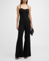 Simkhai Rebecca Recycled Twill Bustier Jumpsuit In Black