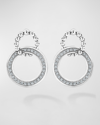 Lagos Sterling Silver Caviar Spark Diamond Interlocking Circle Drop Earrings In Silver