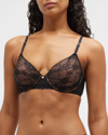 Natori Bliss Allure Lace Contour Underwire Bra In Black/glow
